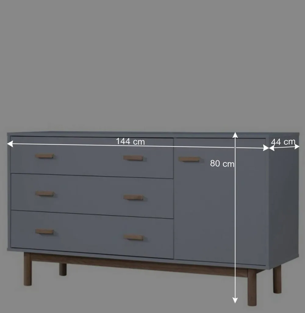 Wohnen Sideboards<Große Kombi-Kommode in Grau mit Eiche - Caldaro