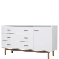 Wohnen Sideboards<Große Kombi-Kommode in Weiß mit Eiche - Savuta