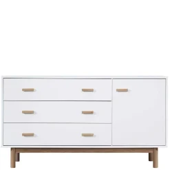 Wohnen Sideboards<Große Kombi-Kommode in Weiß mit Eiche - Savuta
