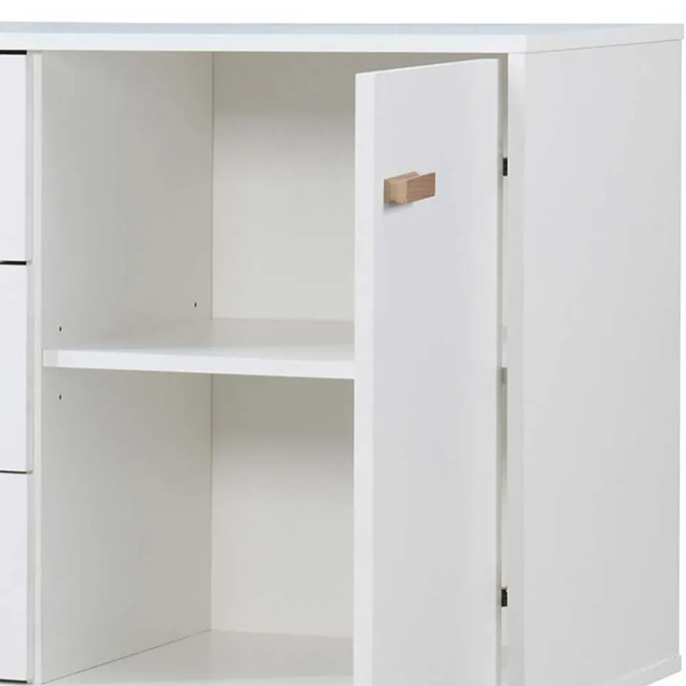 Wohnen Sideboards<Große Kombi-Kommode in Weiß mit Eiche - Savuta