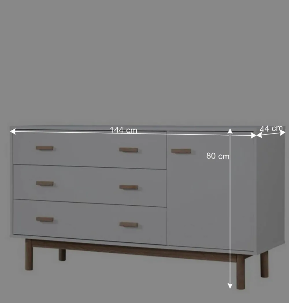 Wohnen Sideboards<Große Kombi-Kommode in Weiß mit Eiche - Savuta