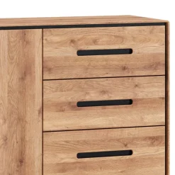 Wohnen Sideboards<Große Kombi-Kommode in Wildeiche mit Schwarz - Shipper