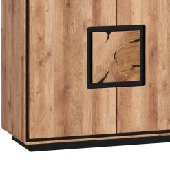 Wohnen Sideboards<Große Kombi-Kommode in Wildeiche mit Schwarz - Shipper