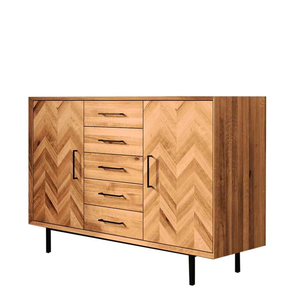 Wohnen Sideboards<Große Kombi-Kommode mit Fischgrät Muster - Kerfa