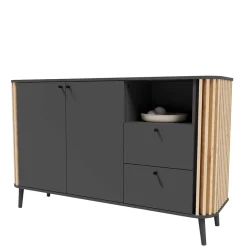 Wohnen Sideboards<Große Kommode in Grau und Wildeiche - Penzanca