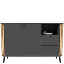Wohnen Sideboards<Große Kommode in Grau und Wildeiche - Penzanca