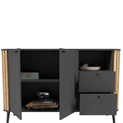 Wohnen Sideboards<Große Kommode in Grau und Wildeiche - Penzanca