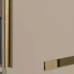 Wohnen Sideboards<Große Kommode in Taupe mit Spiegel in Bronze - Fashiona