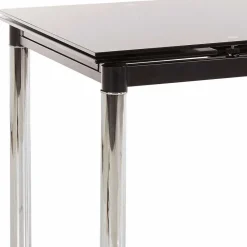 Wohnen Tische<Großer Ausziehtisch aus Schwarzglas & Chrom - Tedyra