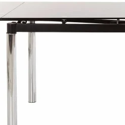Wohnen Tische<Großer Ausziehtisch aus Schwarzglas & Chrom - Tedyra
