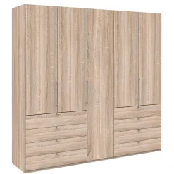Wohnen Kleiderschränke<Großer Kleiderschrank in Eiche Sägerau - Zayun