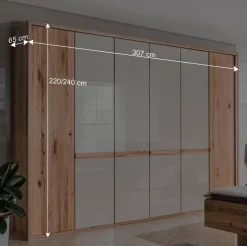 Wohnen Kleiderschränke<Großer Kleiderschrank mit sechs Türen - Krofun