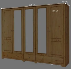 Wohnen Kleiderschränke<Großer Schlafzimmerschrank in Natur - Imressa