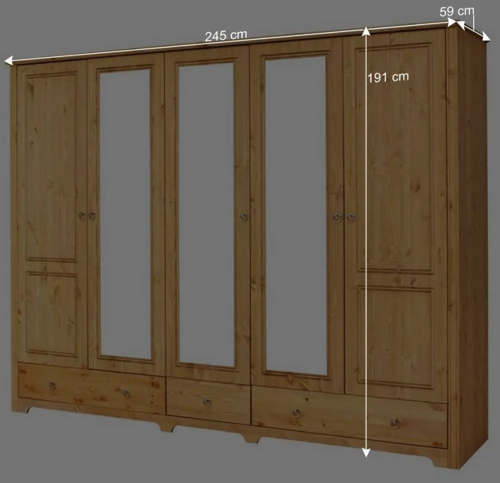 Wohnen Kleiderschränke<Großer Schlafzimmerschrank in Natur - Imressa