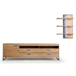 Wohnen Wohnwände<Großes Design TV Board & Wandregal - Assela (zweiteilig)