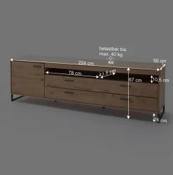 Wohnen Wohnwände<Großes Design TV Board & Wandregal - Assela (zweiteilig)