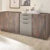 Wohnen Sideboards<Großes Sideboard in Eiche Dunkel und Anthrazit - Mundo