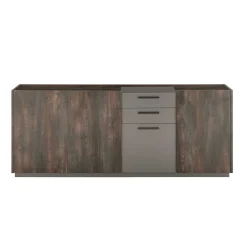 Wohnen Sideboards<Großes Sideboard in Eiche Dunkel und Anthrazit - Mundo