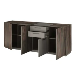 Wohnen Sideboards<Großes Sideboard in Eiche Dunkel und Anthrazit - Mundo