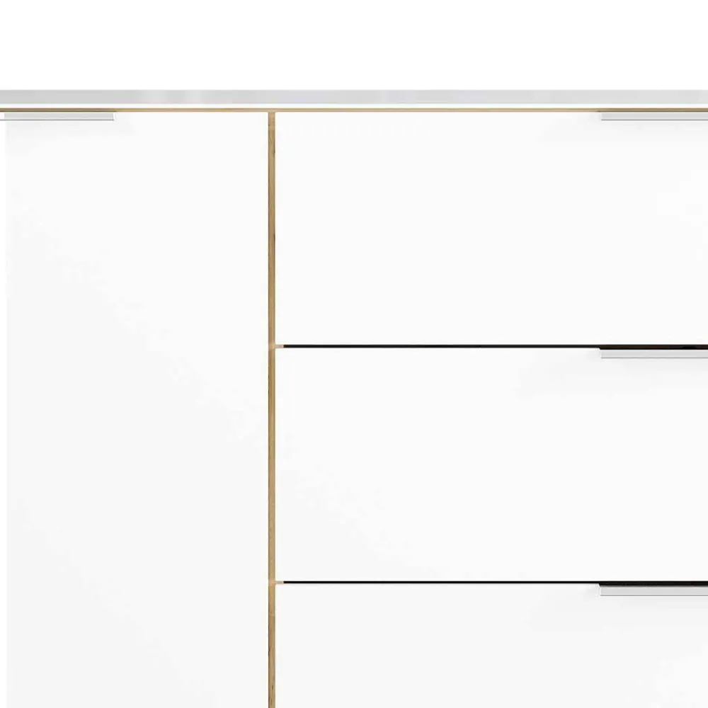 Wohnen Sideboards<Großes Sideboard in Wildeiche & Weiß - Riodna
