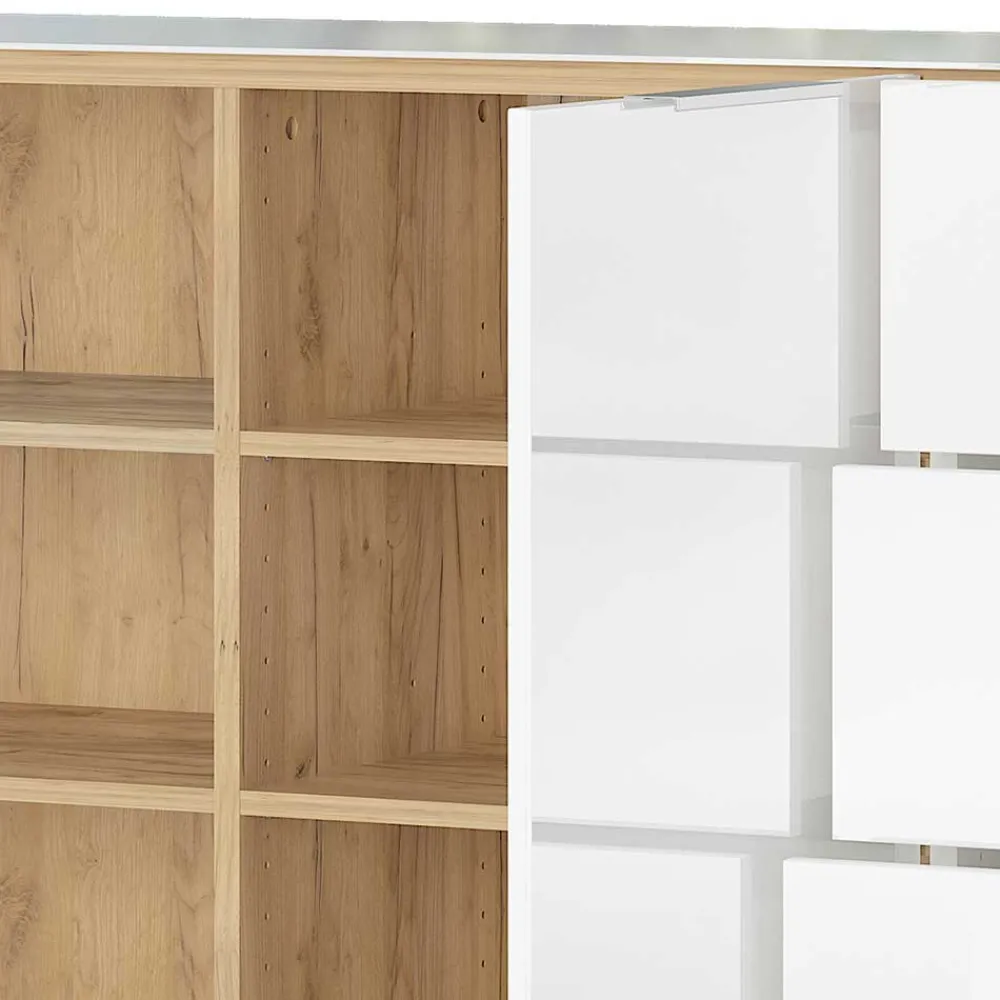 Wohnen Sideboards<Großes Sideboard in Wildeiche & Weiß - Riodna