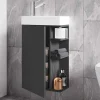 Wohnen Schränke<Gäste WC Waschtisch in Anthrazit mit Weiß - Fabio