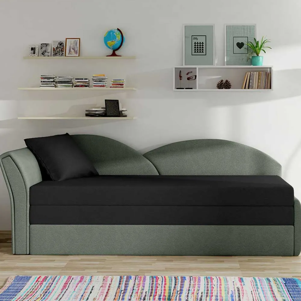 Wohnen Sofas<Gästebett Recamiere in Grau und Schwarz - Viko