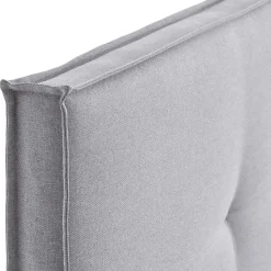 Wohnen Betten<H3 Boxspringbett in Hellgrau Stoff & Chrom - Tuwedia