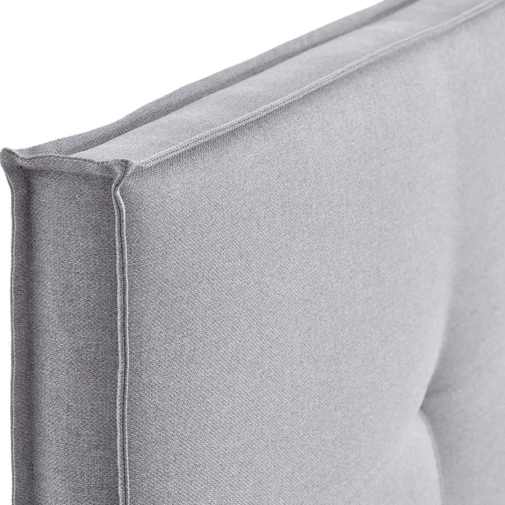 Wohnen Betten<H3 Boxspringbett in Hellgrau Stoff & Chrom - Tuwedia