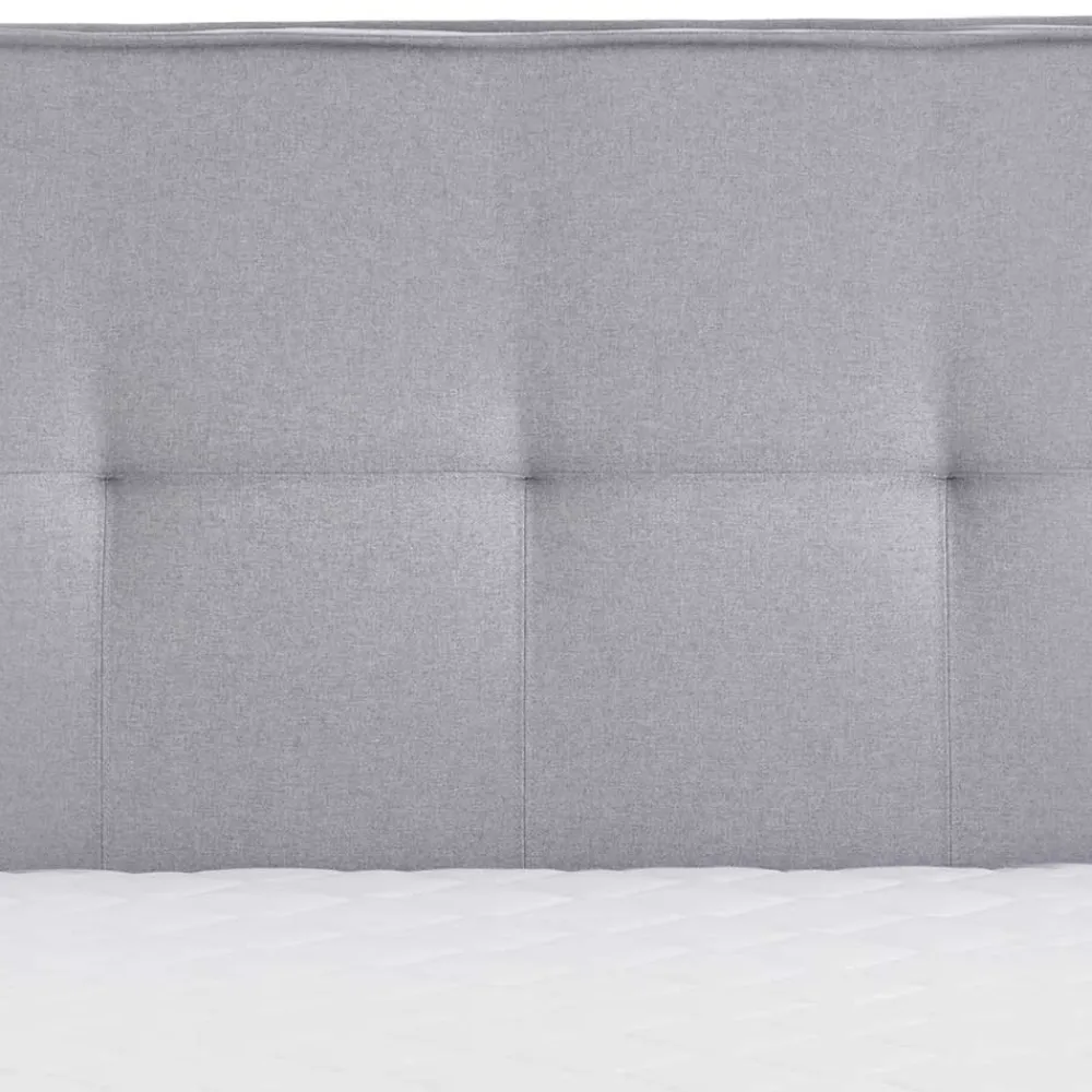 Wohnen Betten<H3 Boxspringbett in Hellgrau Stoff & Chrom - Tuwedia