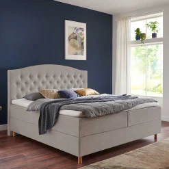 Wohnen Betten<H3 Komplettbett mit Bettkasten in Hellbraun - Furcia