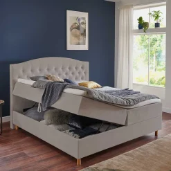 Wohnen Betten<H3 Komplettbett mit Bettkasten in Hellbraun - Furcia
