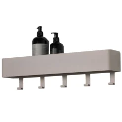 Wohnen Garderoben<Hakenleiste mit Ablage in Taupe - Mimi