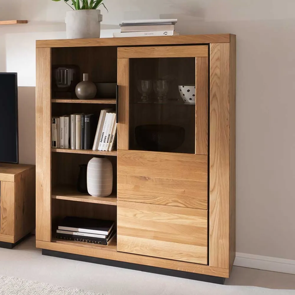 Wohnen Highboards|Vitrinen<Halboffenes Highboard mit vier Fächern - Vlacoma