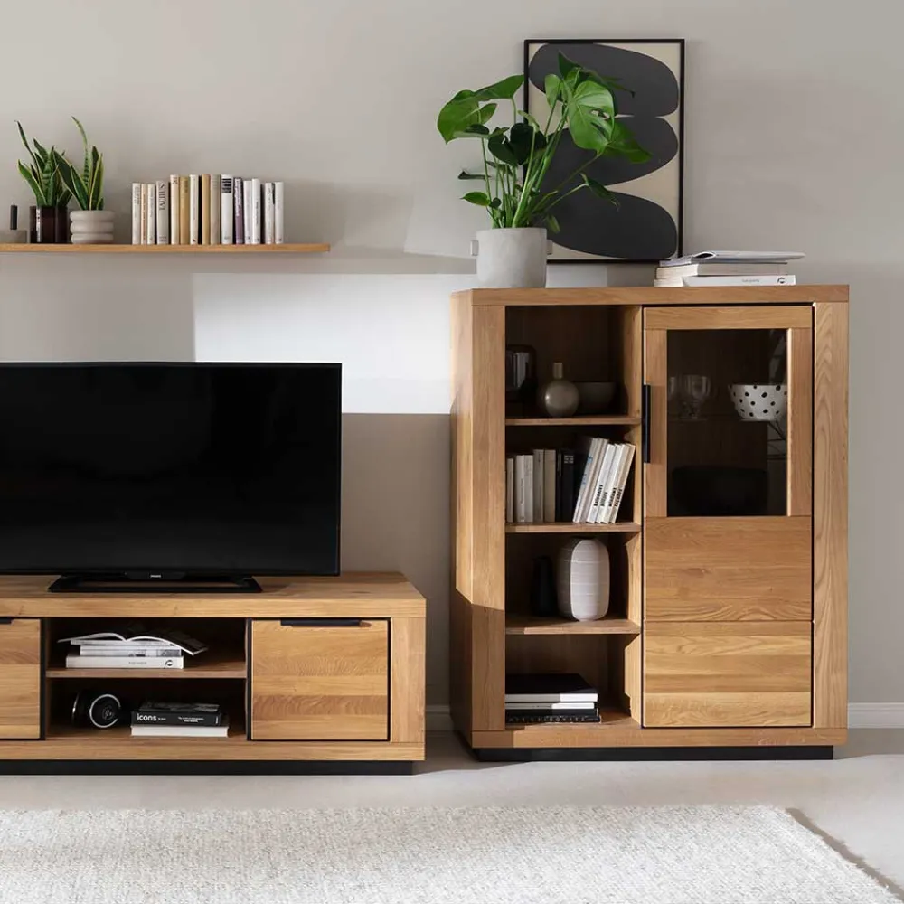 Wohnen Highboards|Vitrinen<Halboffenes Highboard mit vier Fächern - Vlacoma