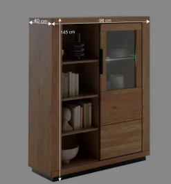Wohnen Highboards|Vitrinen<Halboffenes Highboard mit vier Fächern - Vlacoma