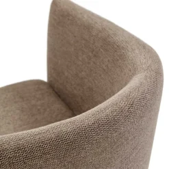 Wohnen Sessel<Halbrunder Tischsessel in Hellbraun Chenille - Cariba