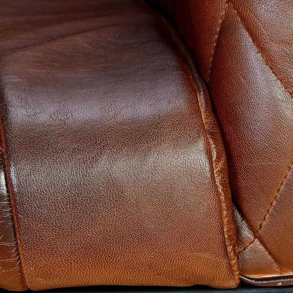 Wohnen Stühle<Halbrunder Tischsessel in Braun Leder - Liva