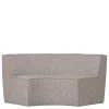 Wohnen Sitzbank<Halbrundes Esstisch-Sofa in Beigegrau meliert - William