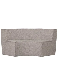 Wohnen Sitzbank<Halbrundes Esstisch-Sofa in Beigegrau meliert - William