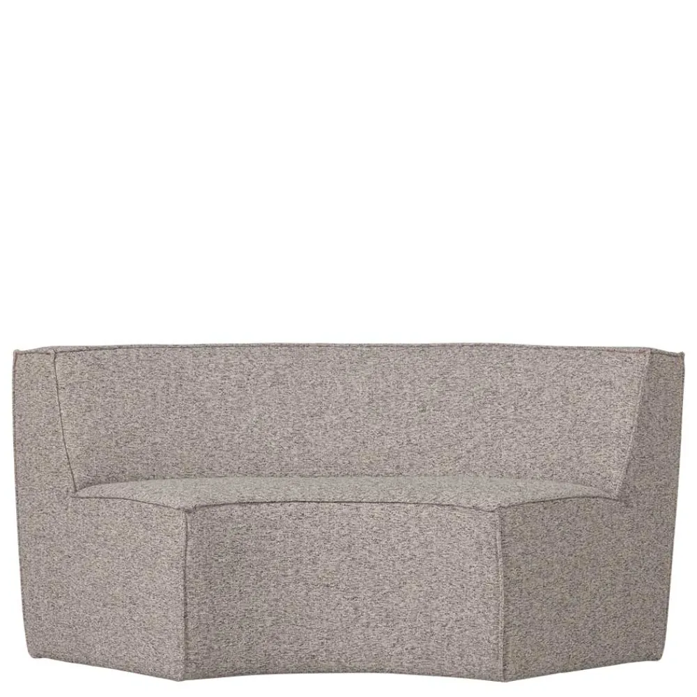 Wohnen Sitzbank<Halbrundes Esstisch-Sofa in Beigegrau meliert - William