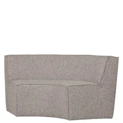 Wohnen Sitzbank<Halbrundes Esstisch-Sofa in Beigegrau meliert - William