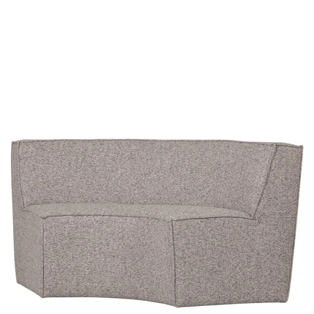 Wohnen Sitzbank<Halbrundes Esstisch-Sofa in Beigegrau meliert - William