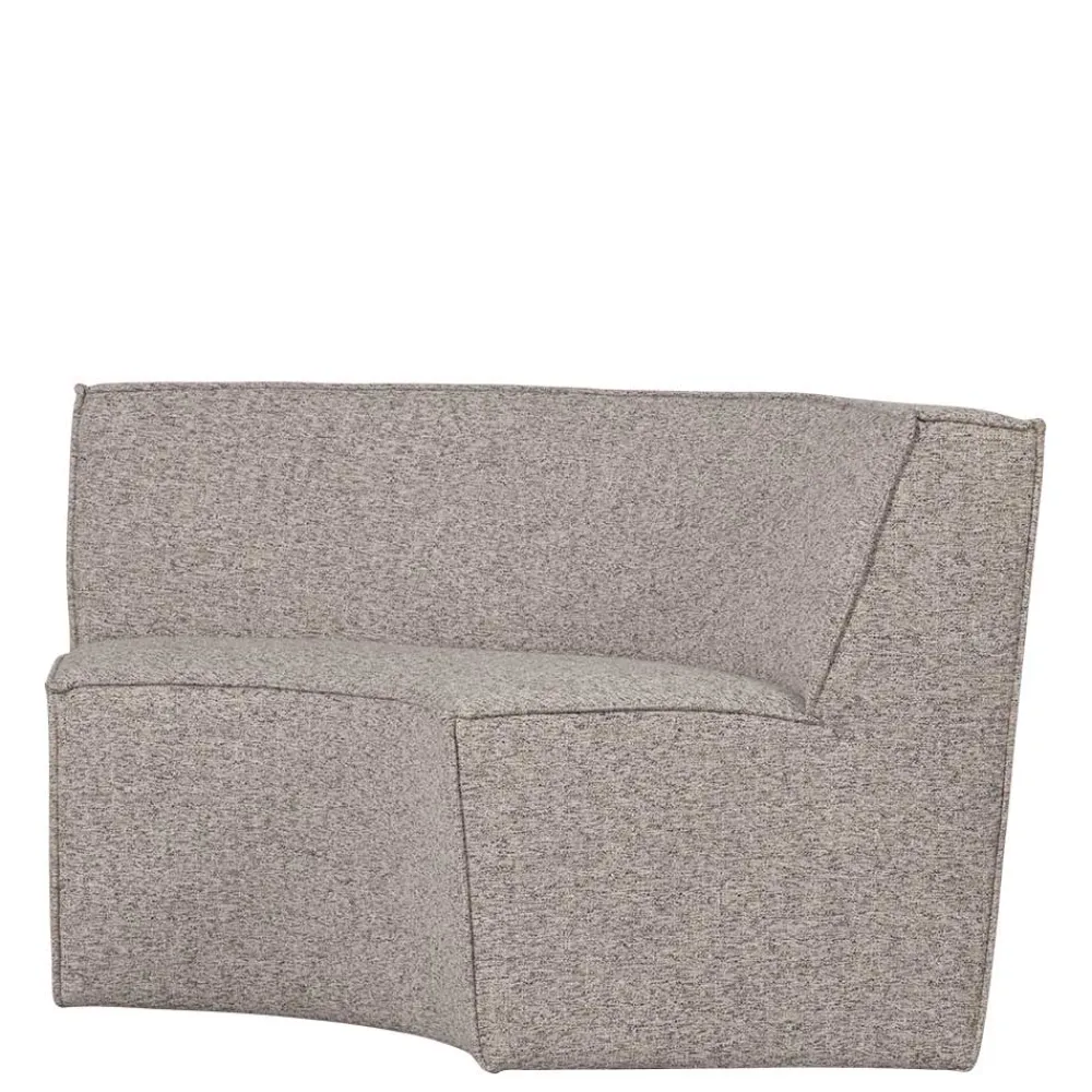 Wohnen Sitzbank<Halbrundes Esstisch-Sofa in Beigegrau meliert - William