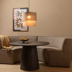 Wohnen Sitzbank<Halbrundes Esstisch-Sofa in Dunkelbraun - Sentiagamo