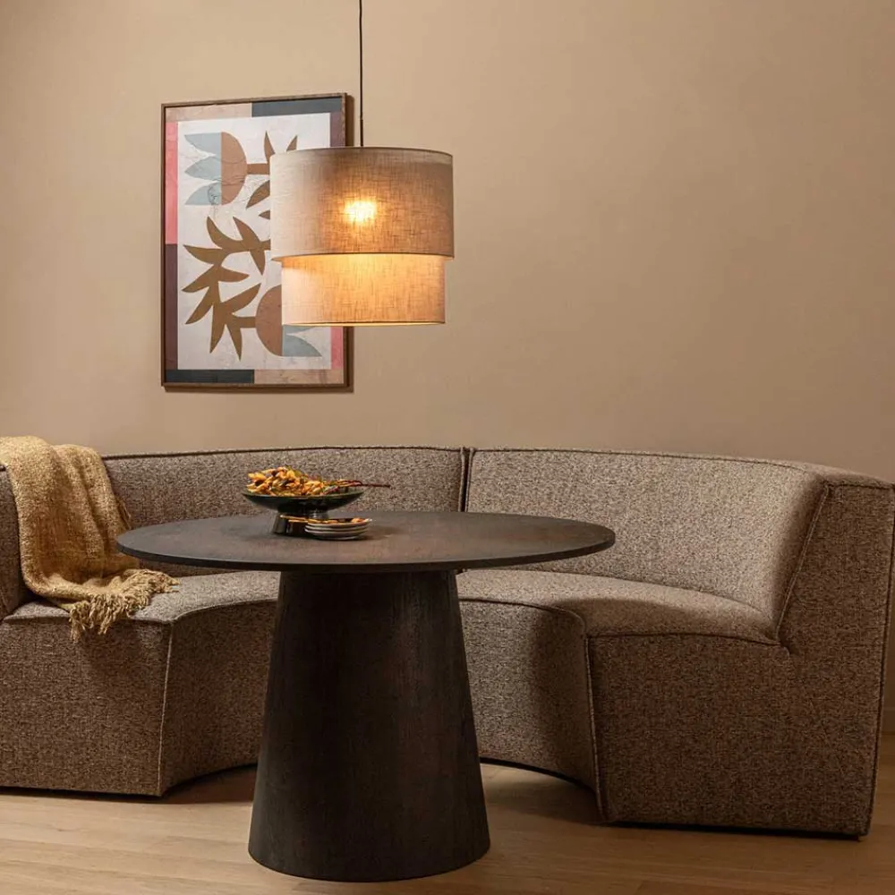 Wohnen Sitzbank<Halbrundes Esstisch-Sofa in Dunkelbraun - Sentiagamo