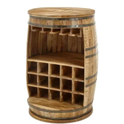 Wohnen Tische<Hausbar im Fass Design aus Mangobaum Holz - Croadiva