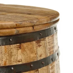 Wohnen Tische<Hausbar im Fass Design aus Mangobaum Holz - Croadiva