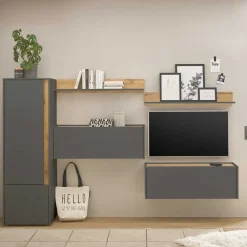 Wohnen Wohnwände<Heimbüro Einrichtung Set - Ahilav (fünfteilig)