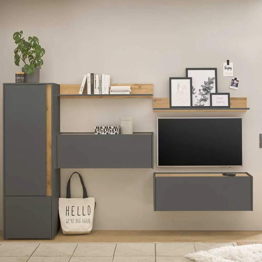 Wohnen Wohnwände<Heimbüro Einrichtung Set - Ahilav (fünfteilig)
